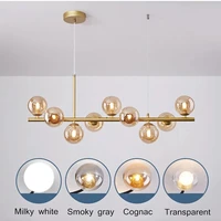 LED Pendant Light Gold Light Glass Ball 11 Heads Hanging Lamp for Kitchen Living Dining Room Suspension Luminaire Design 3