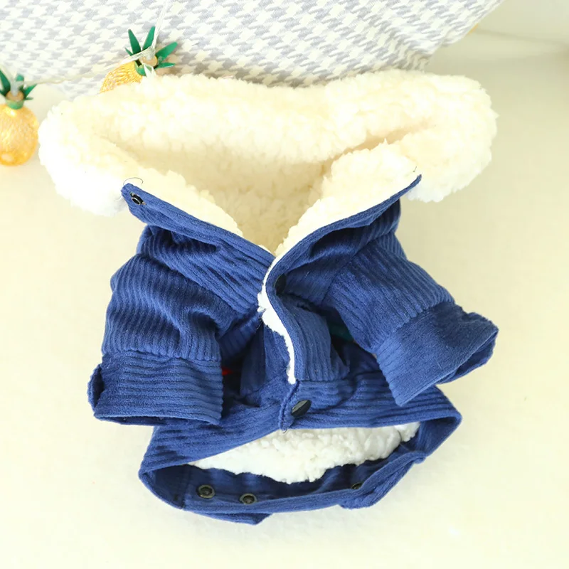 Pet Dog Clothes Winter Warm Pet Dog Jacket Cotton Colorful Corduroy Double Coat Puppy Chihuahua Clothing For Small Dogs Costume