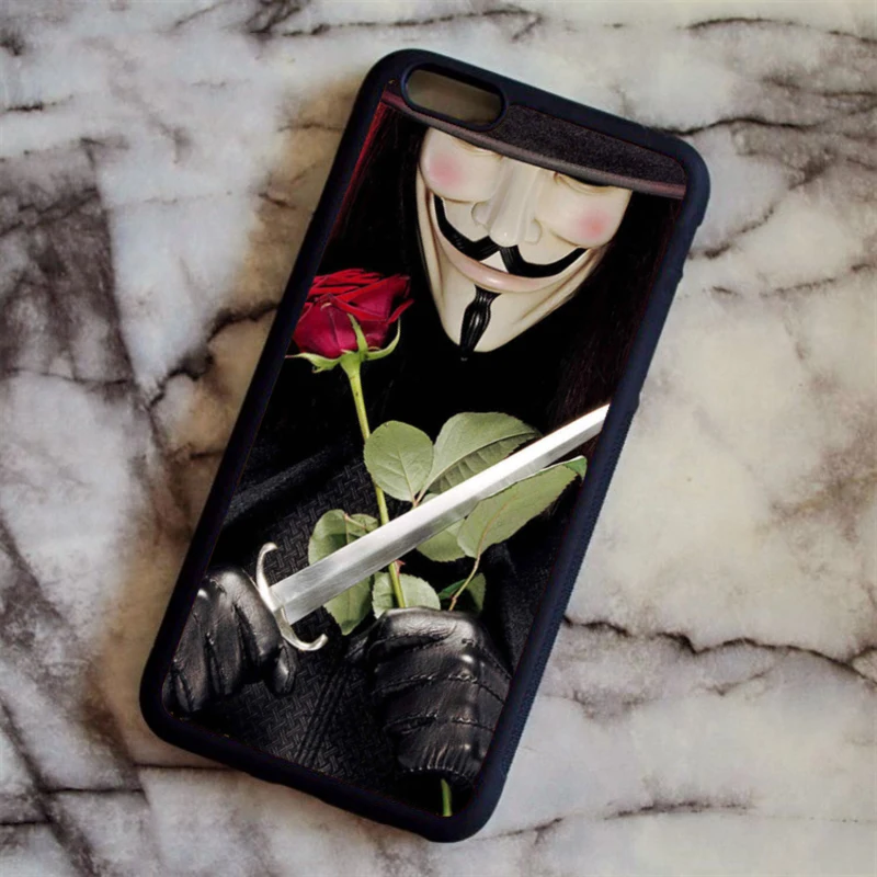 KETAOTAO VforVendetta ANONYMOUS GUY FAWKES MASK чехол для телефона s для iPhone 4S 5C 5S 6S 7 8 SE 6 Plus X чехол из мягкого ТПУ резины и силикона - Цвет: Многоцветный
