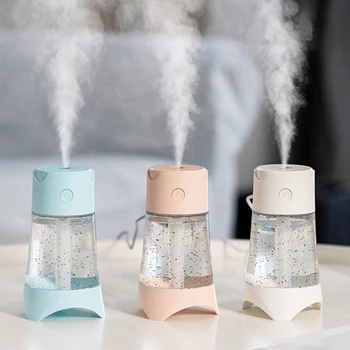 

300ML USB Cat Air Humidifier Ultrasonic Humidifier with LED Light Mini USB Fan for Home Office