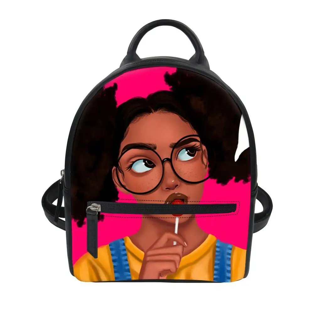 FORUDESIGNS/2 шт. рюкзаки и кошелек для женщин, черный художественный Африканский рюкзак для девочек, Дамский роскошный рюкзак на плечо, Женский мини-рюкзак - Цвет: YQ3578Z4