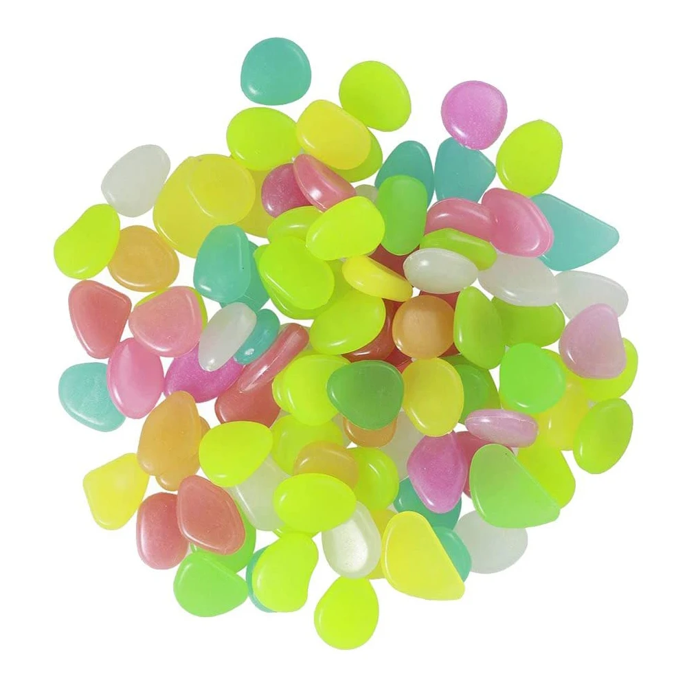50 100pcs/lot Luminous Pebbles Rocks Glow In The Dark Gardening Ornaments Stone For Walkways Garden Path Patio Lawn Yard Decor