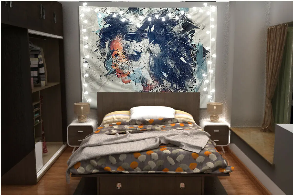 Пользовательские абстрактные девушки Wandteppich Kunst Wandbehang Tisch Wohnkultur