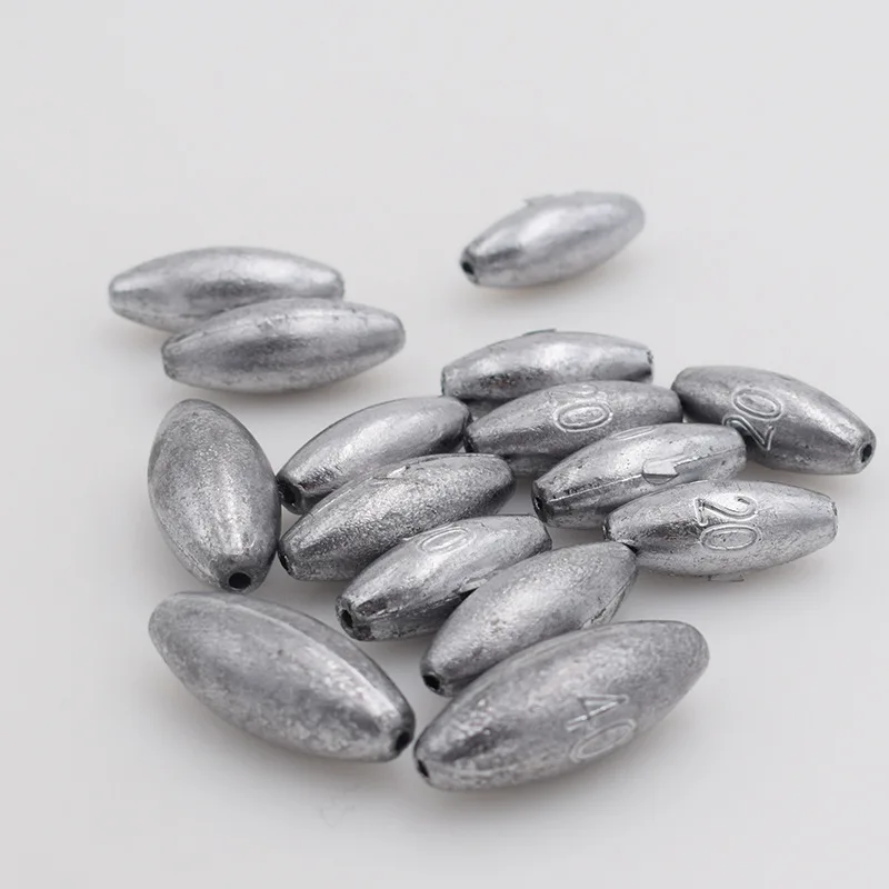 10 plombs de pêche olive 1g à 8g pour ligne de pêche - Poids plombés pour appâts