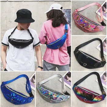 

2019 Unisex Laser Waist Fanny Pack Belt Bag Travel Hip Bum Bag Small Purse Chest Pouch