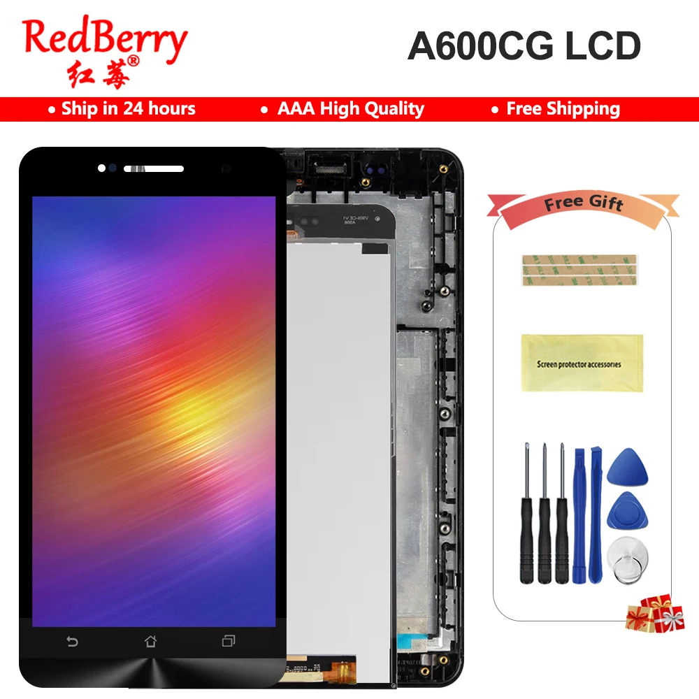 Для Asus Zenfone 6 A600CG дисплей A601CG T00G ЖК-матрица с сенсорным экраном дигитайзер полная