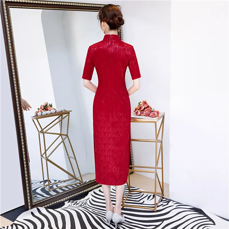 Gu xiu улучшенные композитные материалы кружева хипстер Young shao nv kuan Cheongsam средней длины Весна и лето стиль Cheon