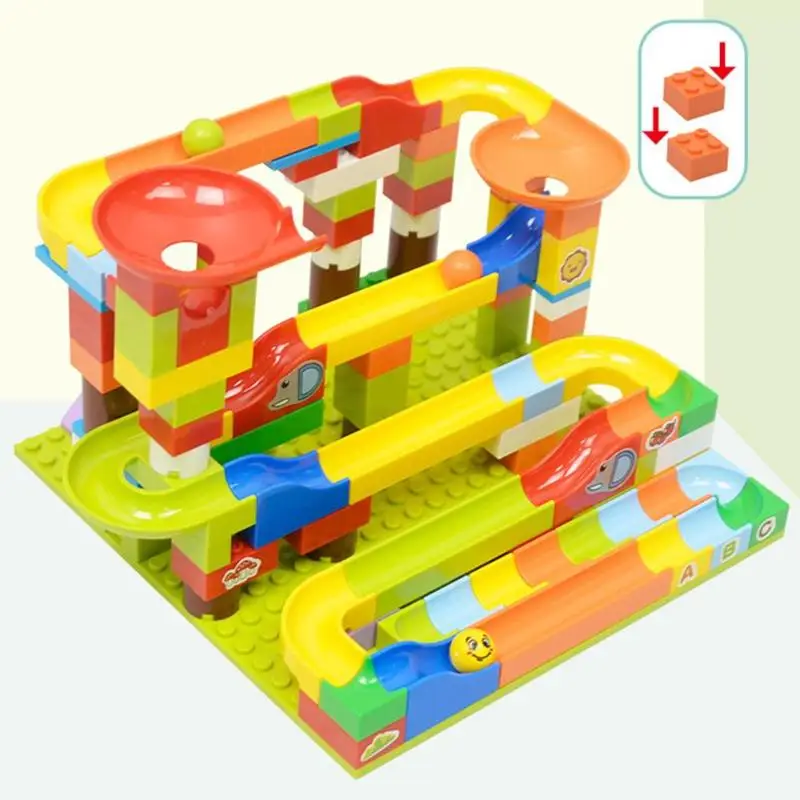 

Maze Balls Track DIY Construction Building Blocks Funnel Slide Building Brick Wipe with a Soft Wet Cloth Clean Easily
