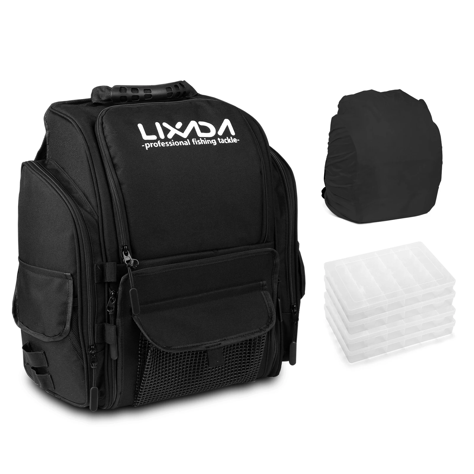 Lixada Fishing Backpack With 4 Trays Large Tackle Storage Bag With Rain  Cover Outdoor Shoulder Backpack Waterproof Fishing Bag - Fishing Bags -  AliExpress