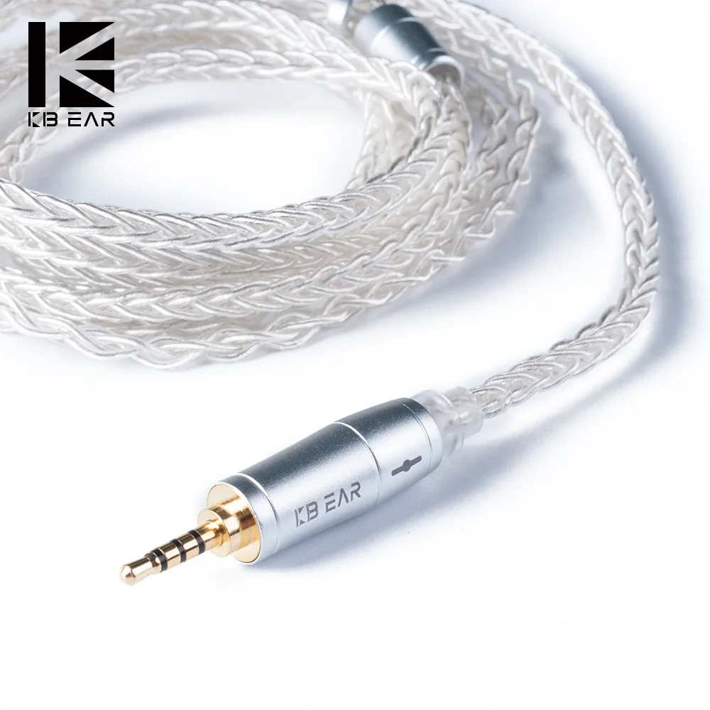 

KBEAR 8 Core Silver Plated Balanced Ear line Cable 2.5 3.5 4.4MM With MMCX 2pin For KZ ZS10 ZSN Pro AS12 AS16 ZSX