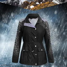 Женская однотонная дождевая куртка на открытом воздухе водонепроницаемая с капюшоном ветрозащитный плащ карманное пальто ветровка карманное пальто быстросохнущая походная куртка