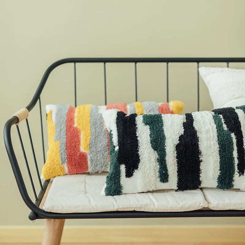DUNXDECO наволочка для подушки, декоративный чехол для подушки, Скандинавское абстрактное искусство, геометрический ворсистый диван, кресло, постельные принадлежности, украшение комнаты