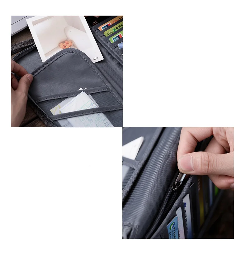 New Passport Bag Ticket Folder Certificate Storage Bag Protective Cover Abroad Travel Multi-Function Document Bag TNT67 (4)