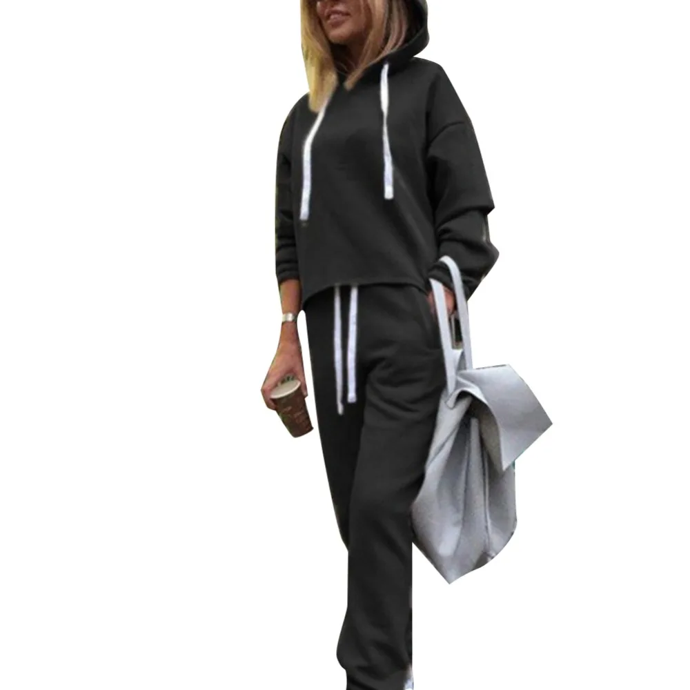 New Casual Tracksuit for Women Two Piece Set Hoodies Tight Sportswear 2 Pieces Running Sports Suit for Women Suits