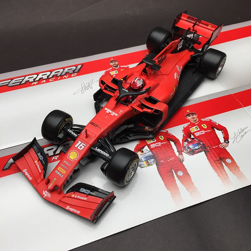 Bburago 1:18 1/18 Ferrari SF71 H Vettel No5 Формула 1 F1 гоночный автомобиль Транспортное средство литье под давлением дисплей Модель Игрушки для мальчиков детей - Цвет: 2019 SF90 No16