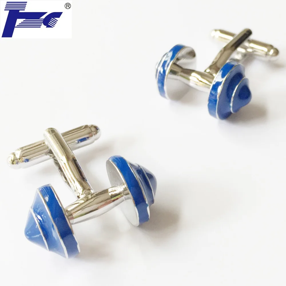 New Arrival Blue Dumbbell Cufflink Cuff Link 2 Pairs Free Shipping Promotion TZG Brand