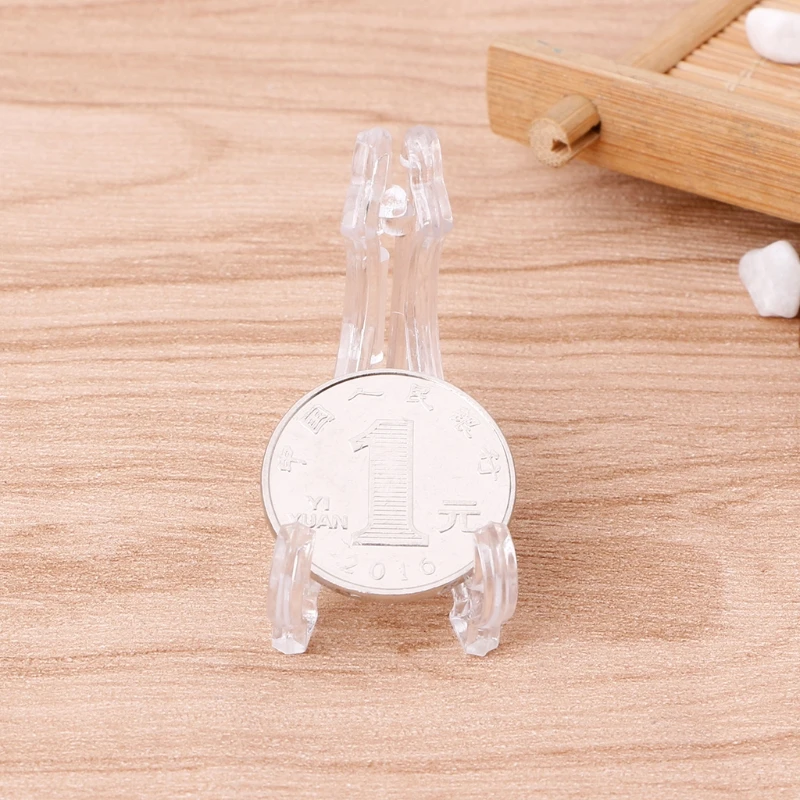 42mm Plastic Display Stand Easel Coin Badge Holder Collection Shelf 50/30/10/1pc acrylic display stand doll display holder knife display stand car model display holder