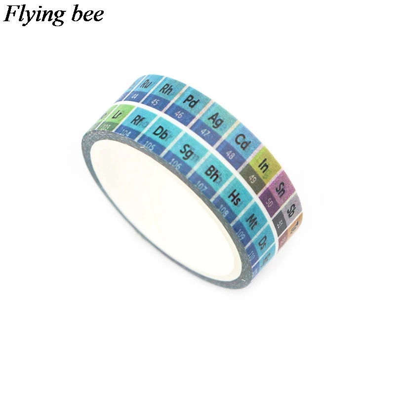 Flyingbee 15 мм X 5 м бумажная васи лента с промежуточной таблицей элементов клейкая лента DIY Скрапбукинг наклейка лента X0599