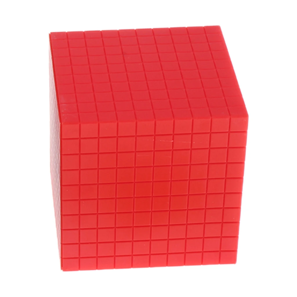 Red Montessori Math Training Cube Children Educational Toys 10x10x10cm