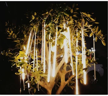 

30/50cm Waterproof 8 Tubes LED Meteor Shower EU/US Plug LED String Lights For Tree Christmas Wedding Party Decoration