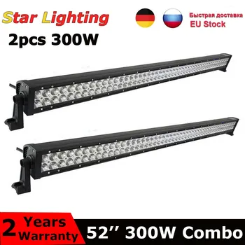 

2pcs 300w combo Led Light Bar 52inch Dual Row Led roof Work Light For Offroad Boat Car Tractor Truck 4x4 SUV ATV 12V 24V