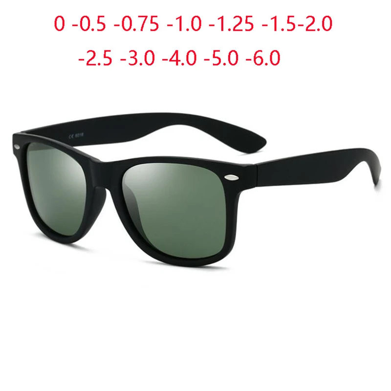 Vintage Rivets Polarized Sunglasses Men Women Minus Lens Driver Square Prescription 0 -0.5 -0.75 -1.0 To -6.0 | Аксессуары для