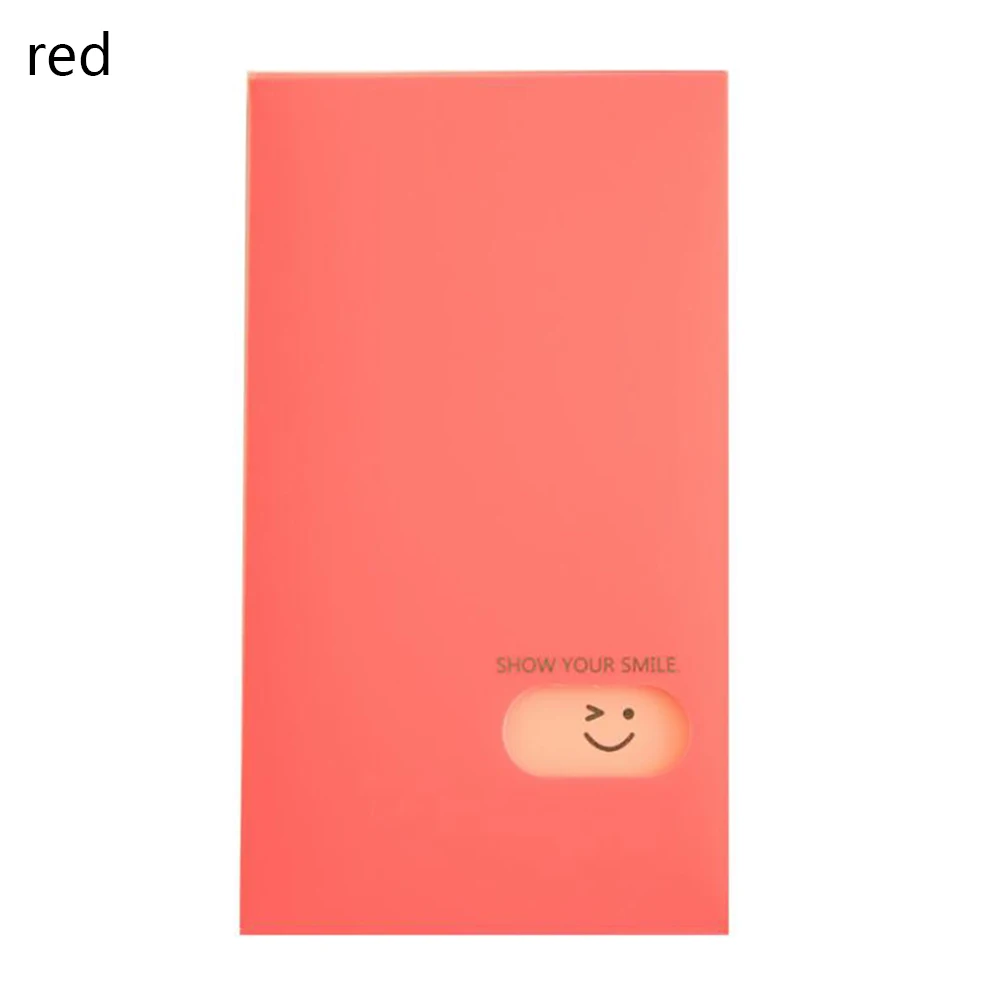 Red Креативный портативный альбом для карт с 120 карманами BTS/EXO/GOT7, многофункциональная Фотокарта, держатель для удостоверения личности, милый буклет с улыбкой - Цвет: Red