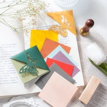 

Dimi 20 Sheets Single Color Memo Pad With Hollow Butterfly Book Corner Clip DIY Card Bookmarks Decor Scrapbooking Material Paper