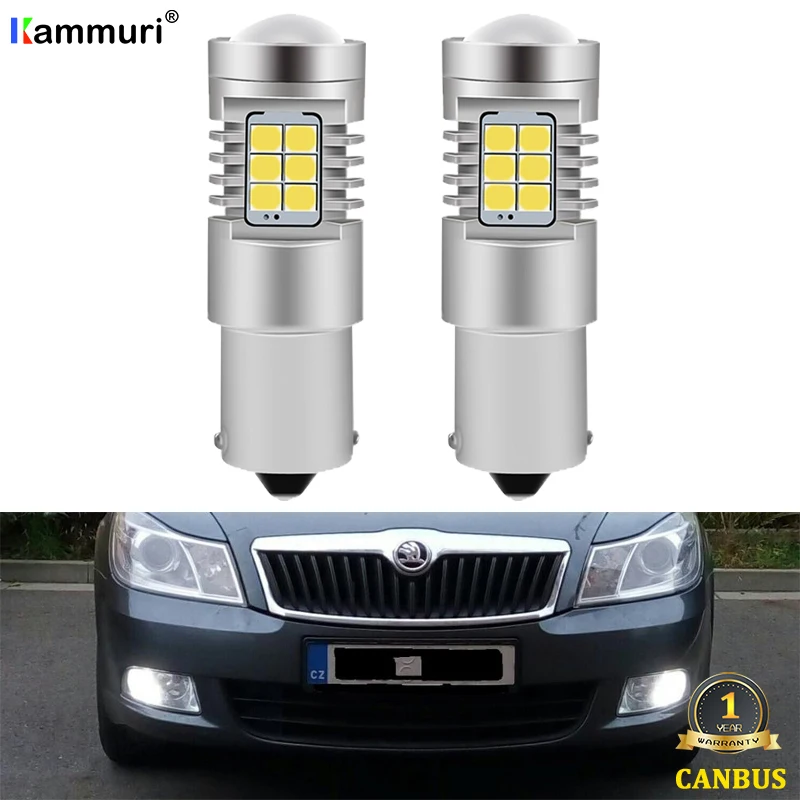 6000 К Белый 1156 светодио дный Canbus Нет Ошибка P21W лампы для Skoda Superb Octavia 2 FL 2011 2012 2013