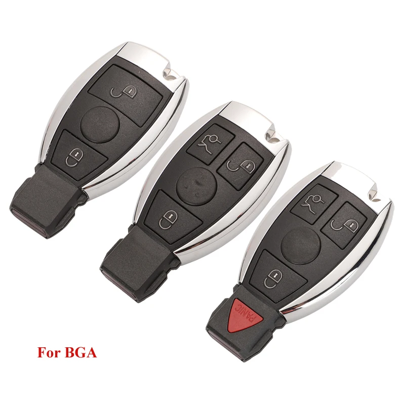 

jingyuqin Smart Remote Key Shell Fob for Mercedes Benz Year 2000+ Supports Original NEC and BGA 2/3/4 Buttons Key Case Replace
