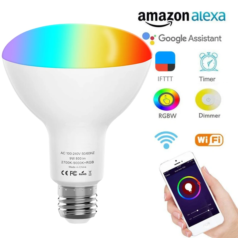 

WIFI Smart Light Bulbs Energy Saving Dimming LED Bulb Multicolor Adjustment APP Alexa Vioce Remote Control Smart Home Device