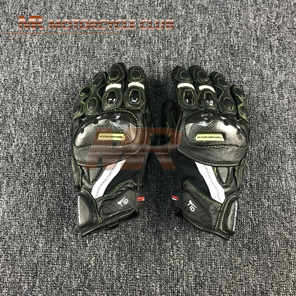 Guantes de cuero de procción GK-160 de malla negra amarilla para bicicleta de calle