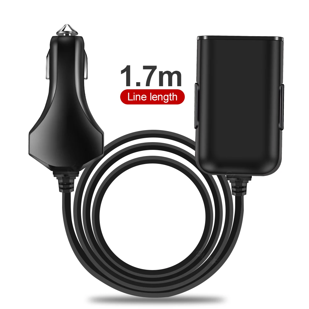 black OLAF 4 USB QC 3,0 Автомобильное зарядное устройство Быстрая зарядка 3,0 Автомобильное быстрое переднее зарядное устройство адаптер автомобильное портативное зарядное устройство штекер для iPhone - Тип штекера: black