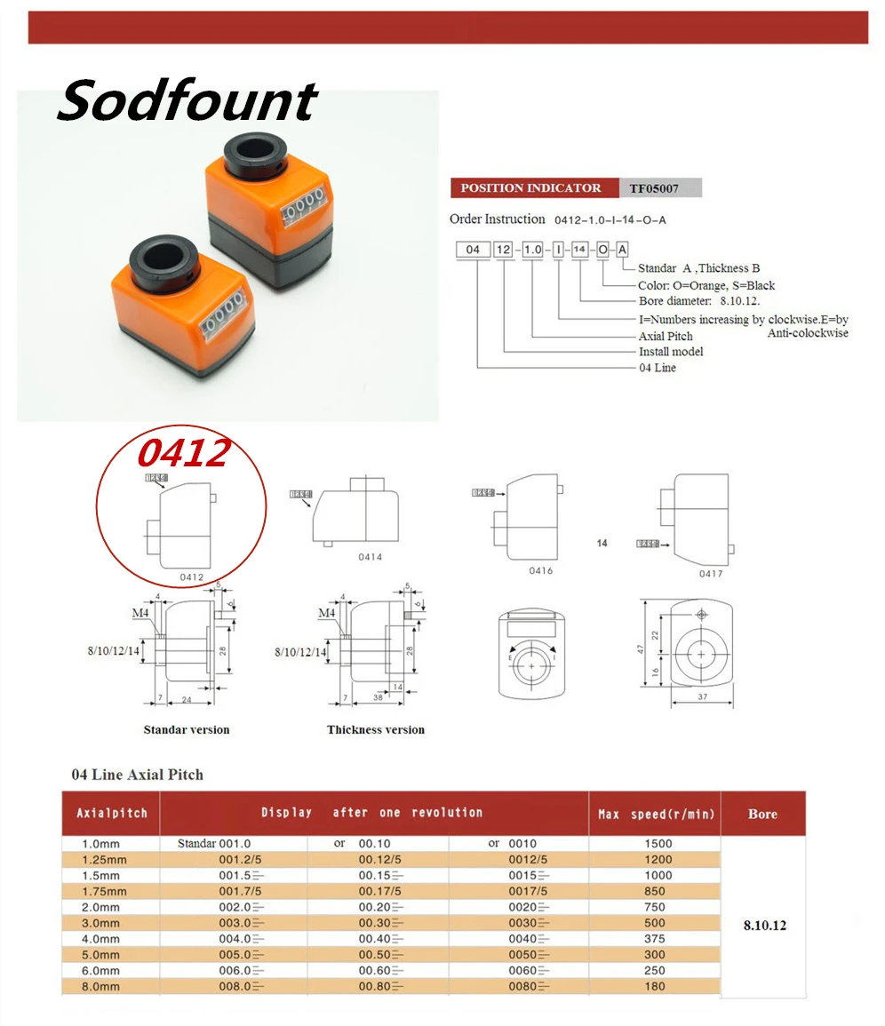 Вертикальный по часовой стрелке 0-9999 диапазон 0412 тип цифровой ...