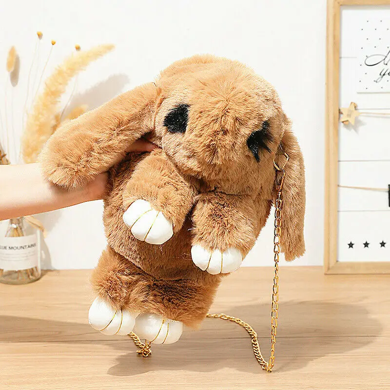 Мультяшные сумки через плечо для женщин и девушек, модная плюшевая Сумочка куклы женская наплечная сумочка на цепочке, сумка-тоут, женская сумка-мессенджер