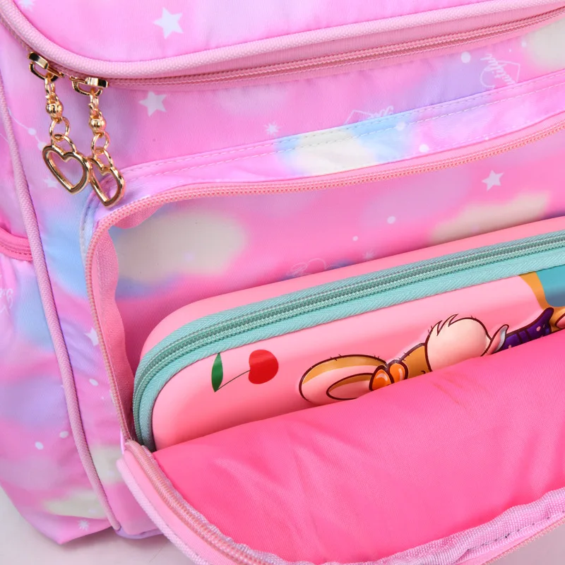 Children's School Bag Elementary School Princess Girl Burden Reduction Shoulder Correction Cute Cartoon Gradient Kid Backpack