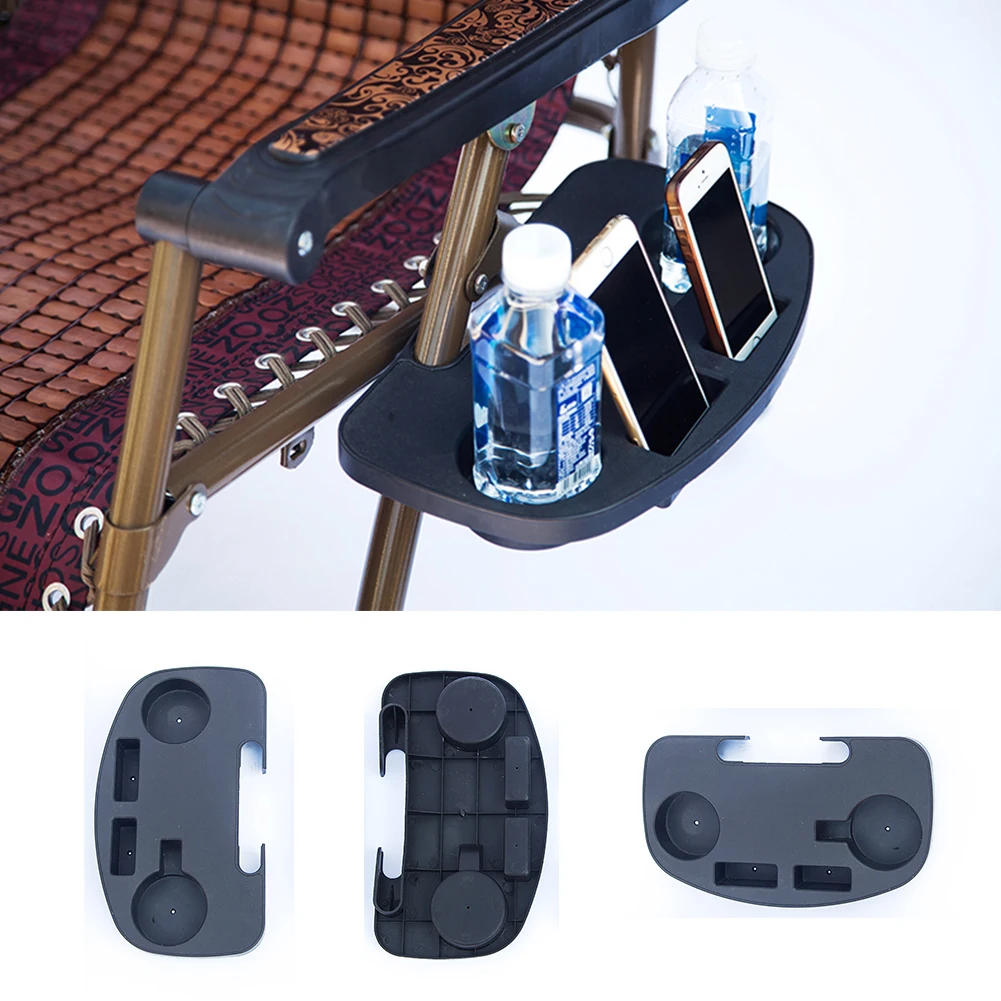 

Travel Plastic Drinks Holder Clip Outdoor Accessories Cup Folding Chair Tray Camping Tools Portable Recliner Lounge Black