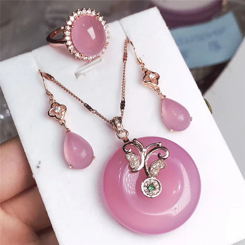 Jadery 925 пробы Серебряное ожерелье/серьги/кольцо Круглый натуральный желтый топаз нефрит ювелирные наборы для женщин ювелирные изделия Прямая поставка