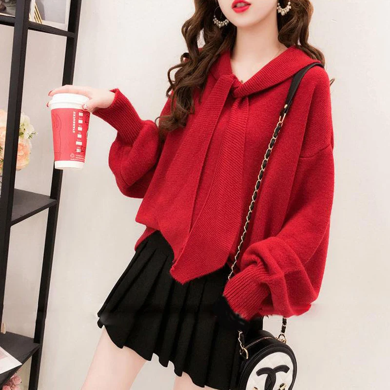 

Harajuku Pullover Women Sweaters 2020 Korean Loose Pullover Knitted Christmas Sweater Plus Size