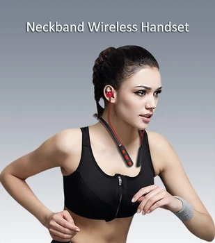 

New wireless sports bluetooth headphone hook-mounted stereo double bass metal magnetic suction bluetooth headphone