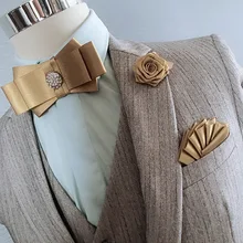 Британский стиль галстук-бабочка набор для мужчин и женщин Новая мода чистый цвет Жених Невеста Свадебные аксессуары карманная брошь для полотенец набор