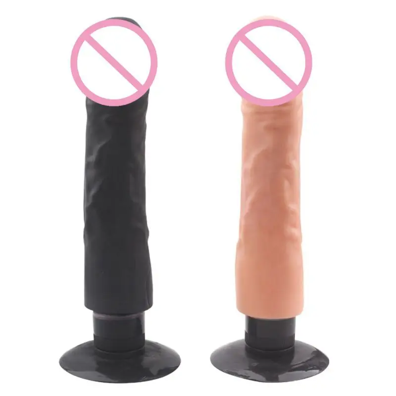 Реалистичный фаллоимитатор с присоской вибратор одним вибрирующим режимом