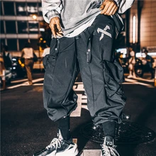 Мужские брюки с несколькими карманами в стиле хип-хоп, повседневные мужские брюки для бега, тактические брюки, светоотражающие повседневные уличные брюки