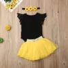 3Pcs Baby Girl Clothes Newborn Lace Ruffle Sleeveless Romper Tops Girls Mini Tulle Skirt Headband Outfits Set ► Photo 2/6