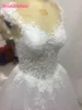 Vestido de noiva princesa luxo Backless Sweetheart Lace Wedding Dress See Through Royal Tail Luxury Bridal Dress Robe de mariee 3