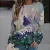 40# Модные женские футболки Harajuku Oversize Leisure Butterfly Print С длинным Рукавом и круглым вырезом Повседневные свободные топы Женские Футболки