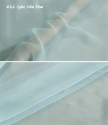 Luxurious Crinkled Pure Mulberry Silk Chiffon Scarf - 5Meters X 1.4Meter (22 lt lake blue)