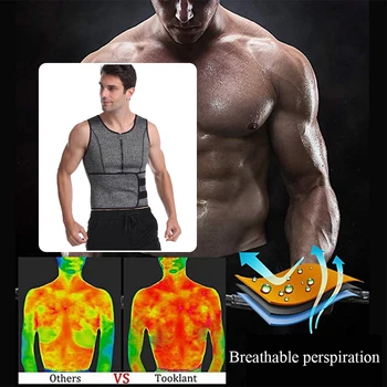

Men Sweat Sauna Slimming Fitness Zipper Gym Loss Weight Spandex Adjustable Belt Shaping Vest Yoga Waist Trainer Sports Workout