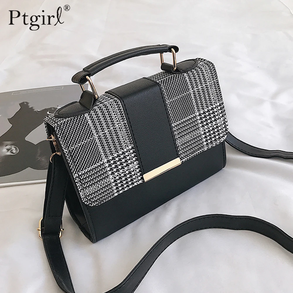 Новинка Ретро стиль клетчатая маленькая квадратная упаковка Ptgirl