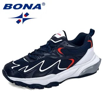 

BONA 2019 New Popular Trendy Sneakers Men Shoes Casual Outdoor Comfortable Mesh Microfiber Breathable Man Footwear Non-Slip